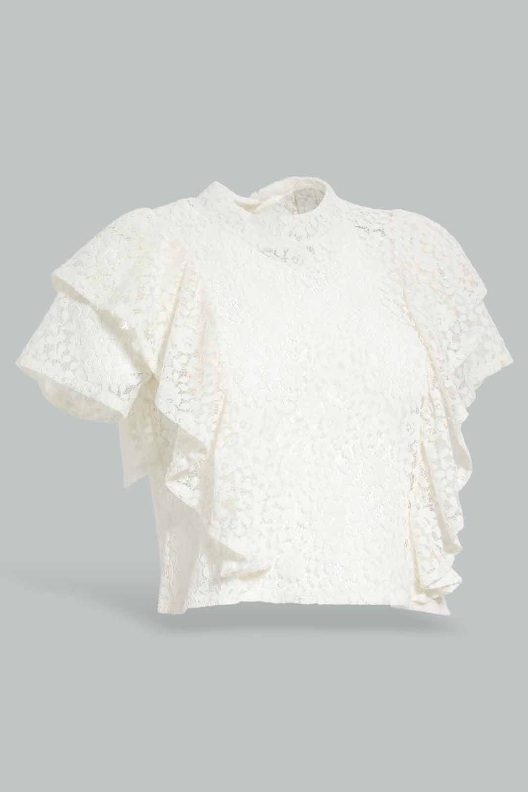 Redtag-Cream-Lace-Blouse-APL,-Category:Blouses,-Colour:Cream,-Deals:New-In,-Festive,-Filter:Women's-Clothing,-New-In-Women-APL,-Non-Sale,-Section:Women,-W22O,-Women-Blouses-Women's-