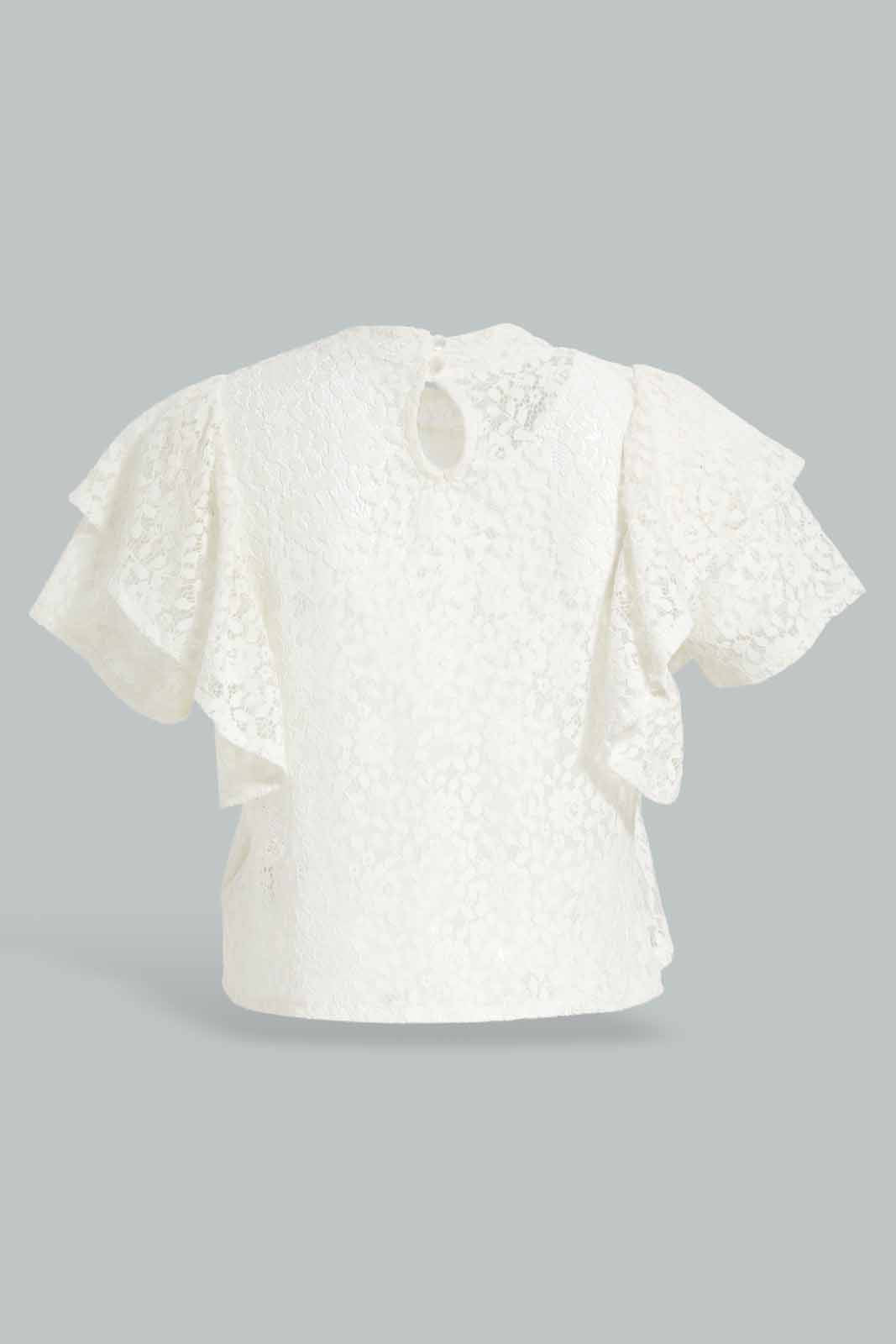 Redtag-Cream-Lace-Blouse-APL,-Category:Blouses,-Colour:Cream,-Deals:New-In,-Festive,-Filter:Women's-Clothing,-New-In-Women-APL,-Non-Sale,-Section:Women,-W22O,-Women-Blouses-Women's-