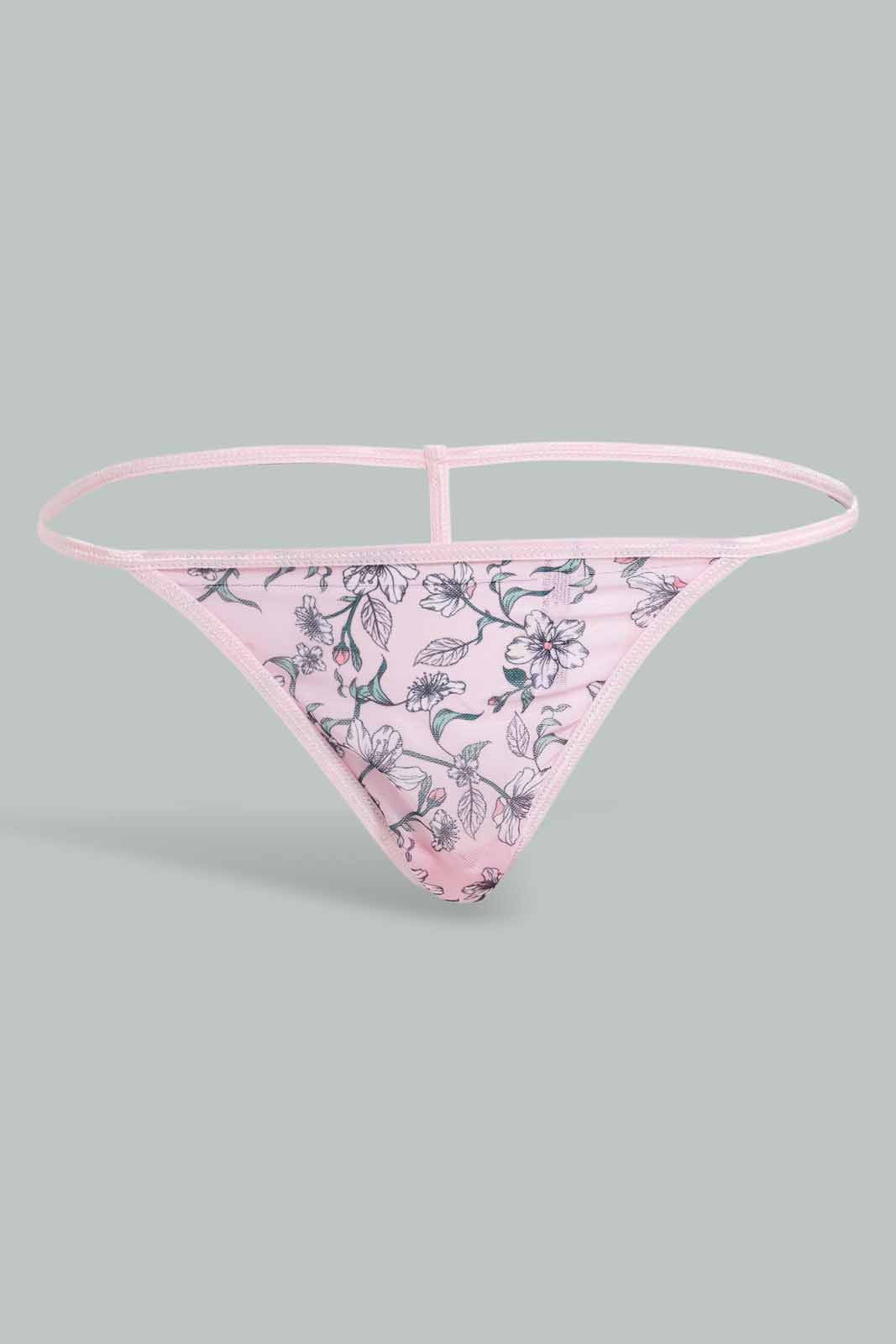 Redtag-Pink-Floral-Printed-Babydoll-With-Thong-Category:Babydolls,-Colour:Apricot,-Deals:New-In,-Filter:Women's-Clothing,-New-In-Women-APL,-Non-Sale,-S22D,-Section:Women,-Women-Babydolls--