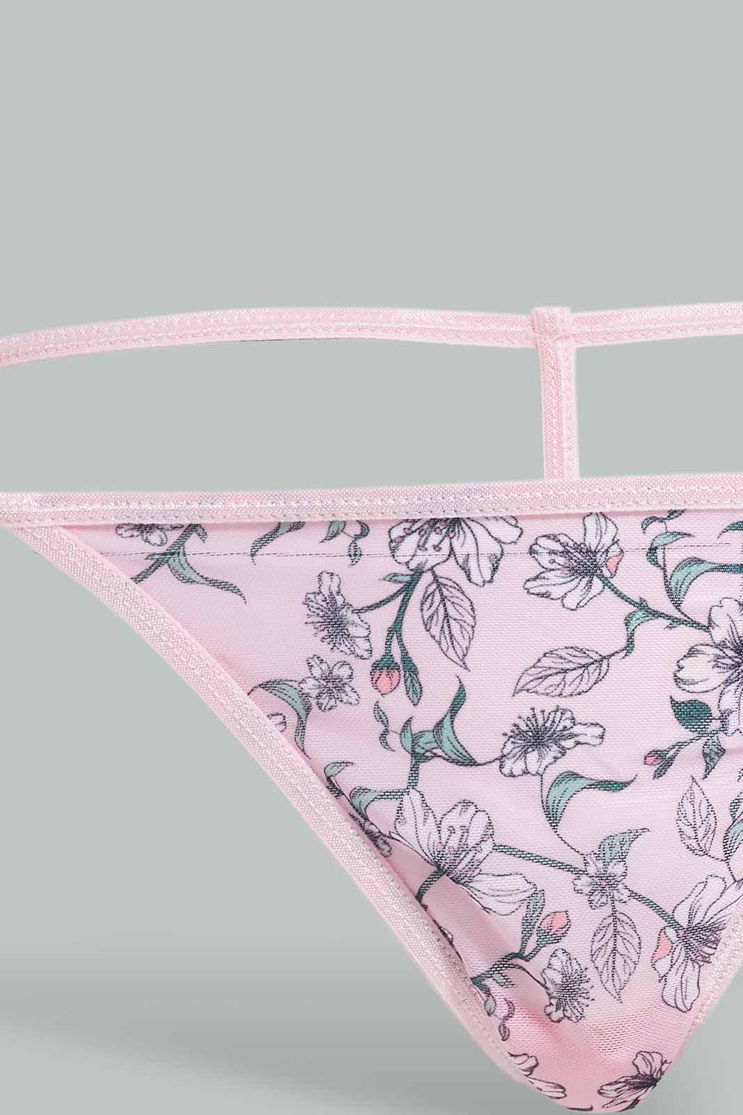 Redtag-Pink-Floral-Printed-Babydoll-With-Thong-Category:Babydolls,-Colour:Apricot,-Deals:New-In,-Filter:Women's-Clothing,-New-In-Women-APL,-Non-Sale,-S22D,-Section:Women,-Women-Babydolls--