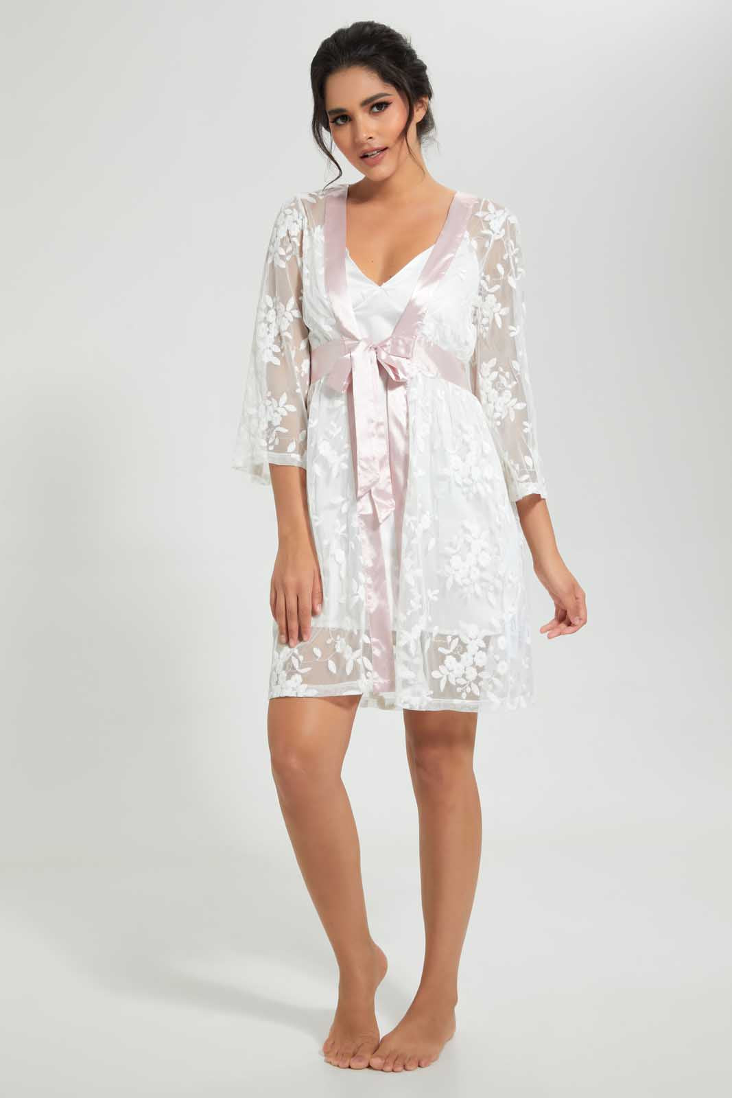 Redtag-Pink-Embroidered-Robe-Robes-Women's-
