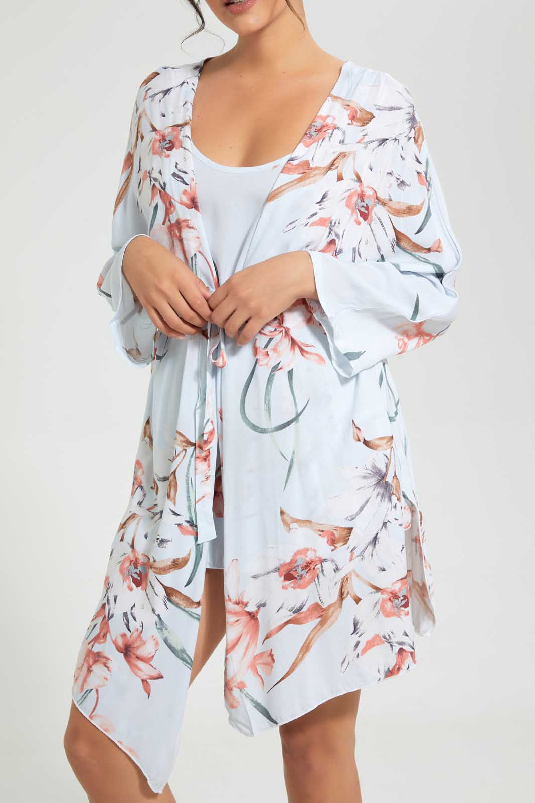 Redtag-Grey-Floral-Printed-Robe-And-Chemise-Set-Robes-Women's-