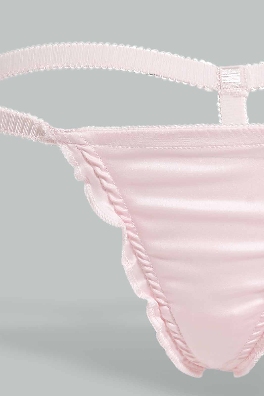 Redtag-Pink-Plain-Babydoll-With-Thong-Babydolls-Women's-