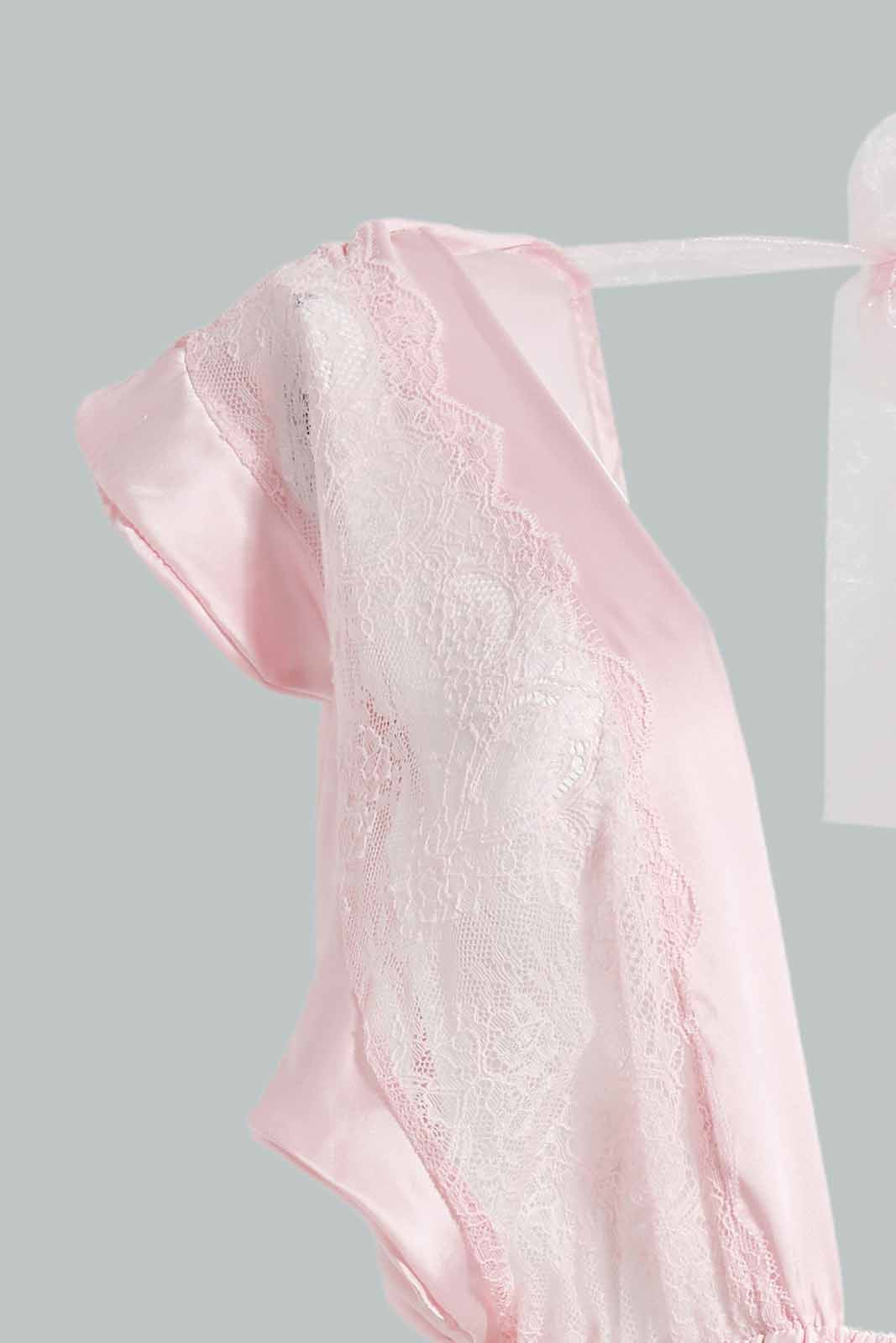 Redtag-Pink-Plain-Babydoll-With-Thong-Babydolls-Women's-