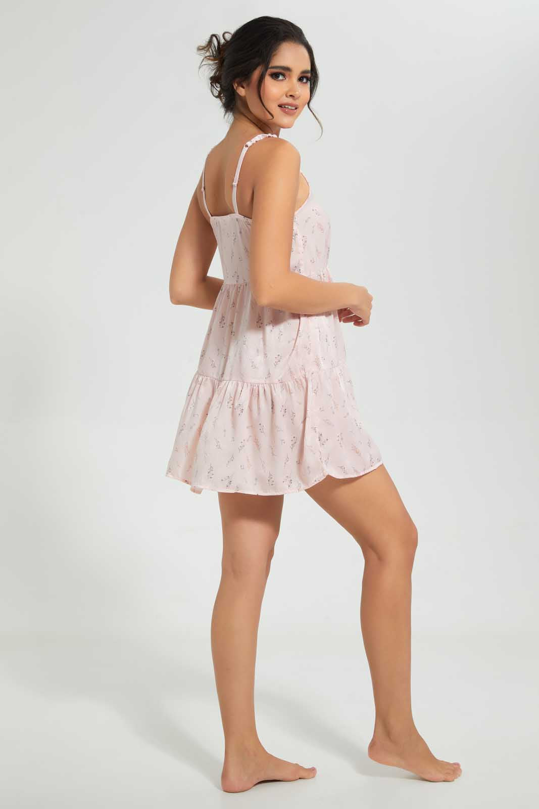 Redtag-Pink-Floral-Printed-Chemise-Chemises-Women's-