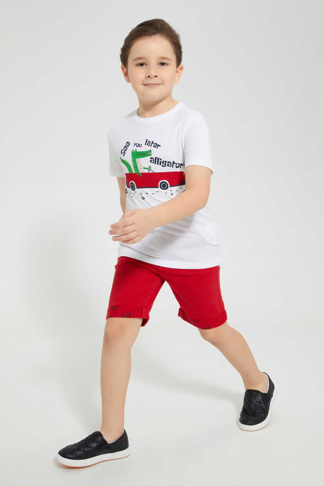 Redtag-Red-Tape-Waist-Band-Chino-Short-Chino-Shorts-Boys-2 to 8 Years