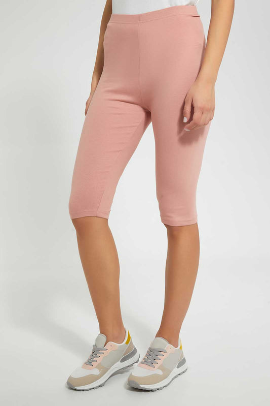 Redtag-Pink-Knee-Length-Capri-Leggings-Women's-