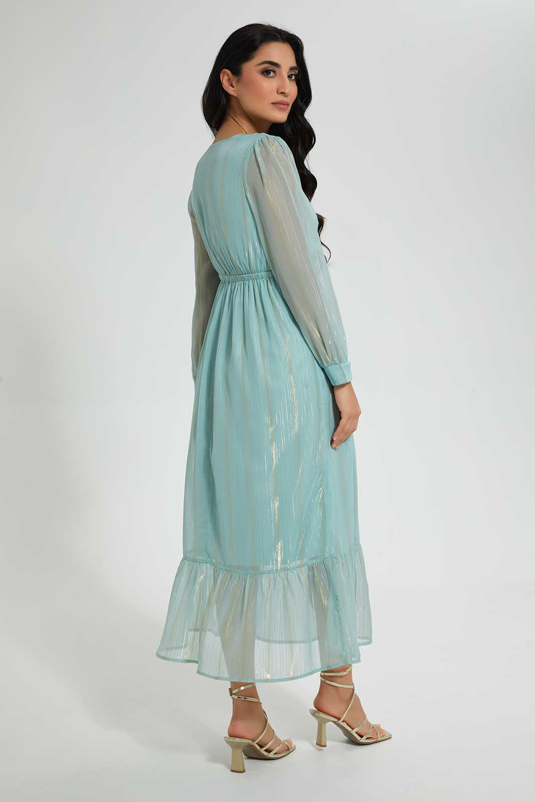 Redtag-Mint-Lurex-Dobby-Wrap-Maxi-Dress-Dresses-Women's-