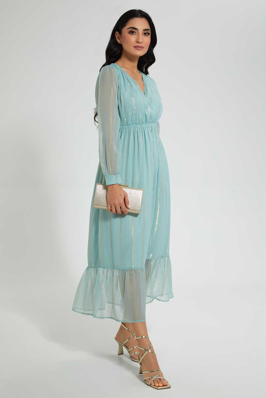 Redtag-Mint-Lurex-Dobby-Wrap-Maxi-Dress-Dresses-Women's-