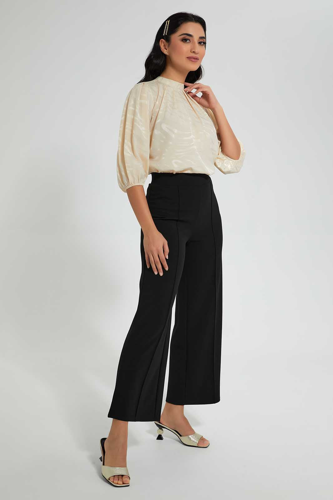 Redtag-Cream-Satin-Jacquard-Blouse-Blouses-Women's-