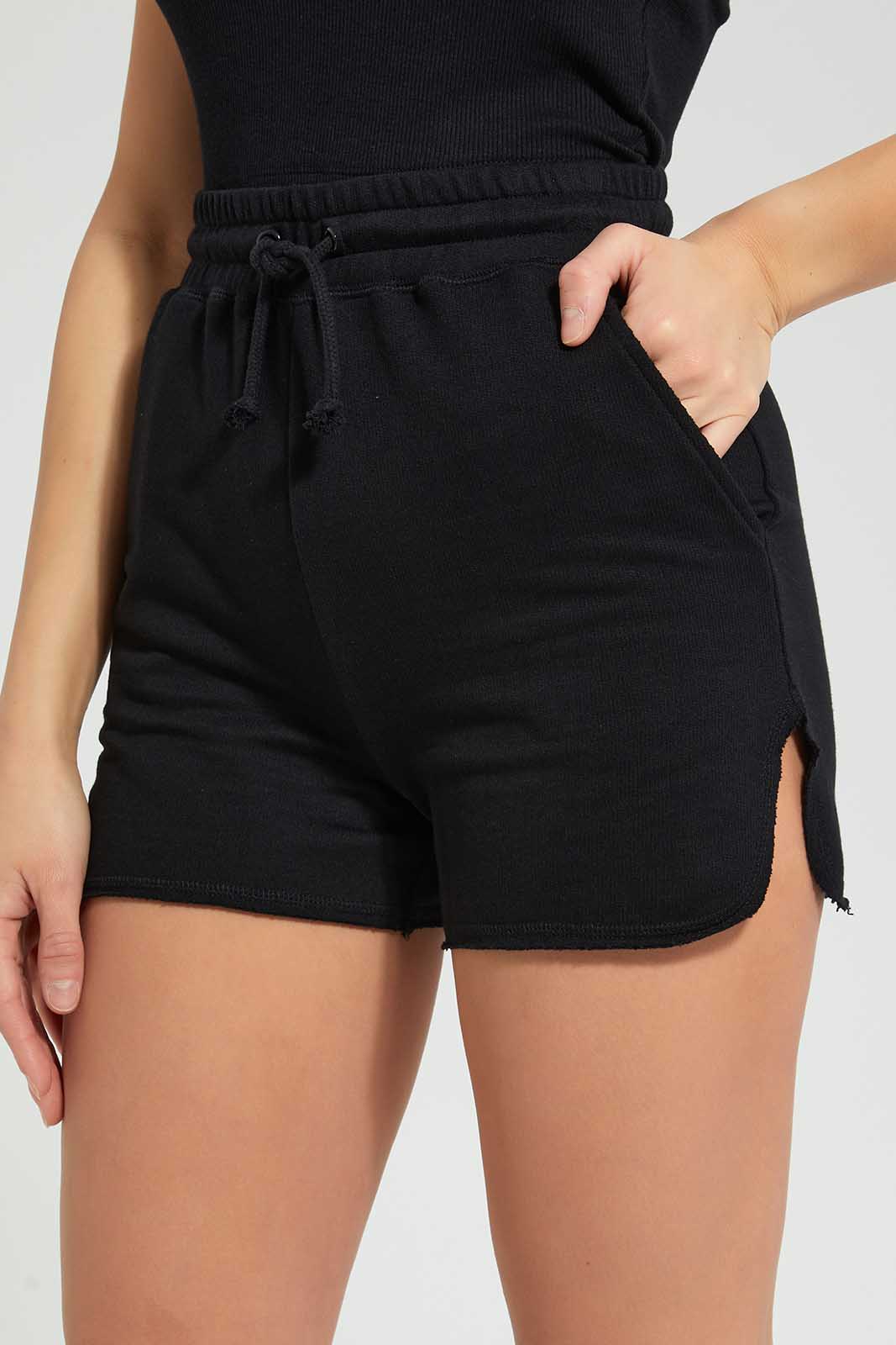 Redtag-Black-Keyline-Loungewear-Short-Category:Shorts,-Colour:Black,-Deals:Sale,-Filter:Women's-Clothing,-KSH,-S22C,-Sale-Women-APL,-Section:Women,-Women-Loungewear-Shorts,-Women-Shorts-Women's-