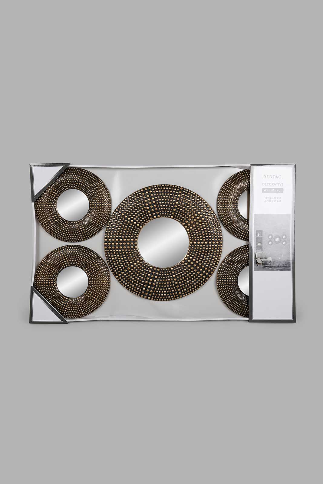 Redtag-Round-Decorative-Mirror-Set(5-Piece)-Category:Mirrors,-Colour:Multicolour,-Deals:New-In,-Filter:Home-Decor,-HARMONY,-HMW-HOM-Wall-Decor-&-Mirrors,-New-In-HMW-HOM,-Non-Sale,-Section:Homewares,-W22O-Home-Decor-