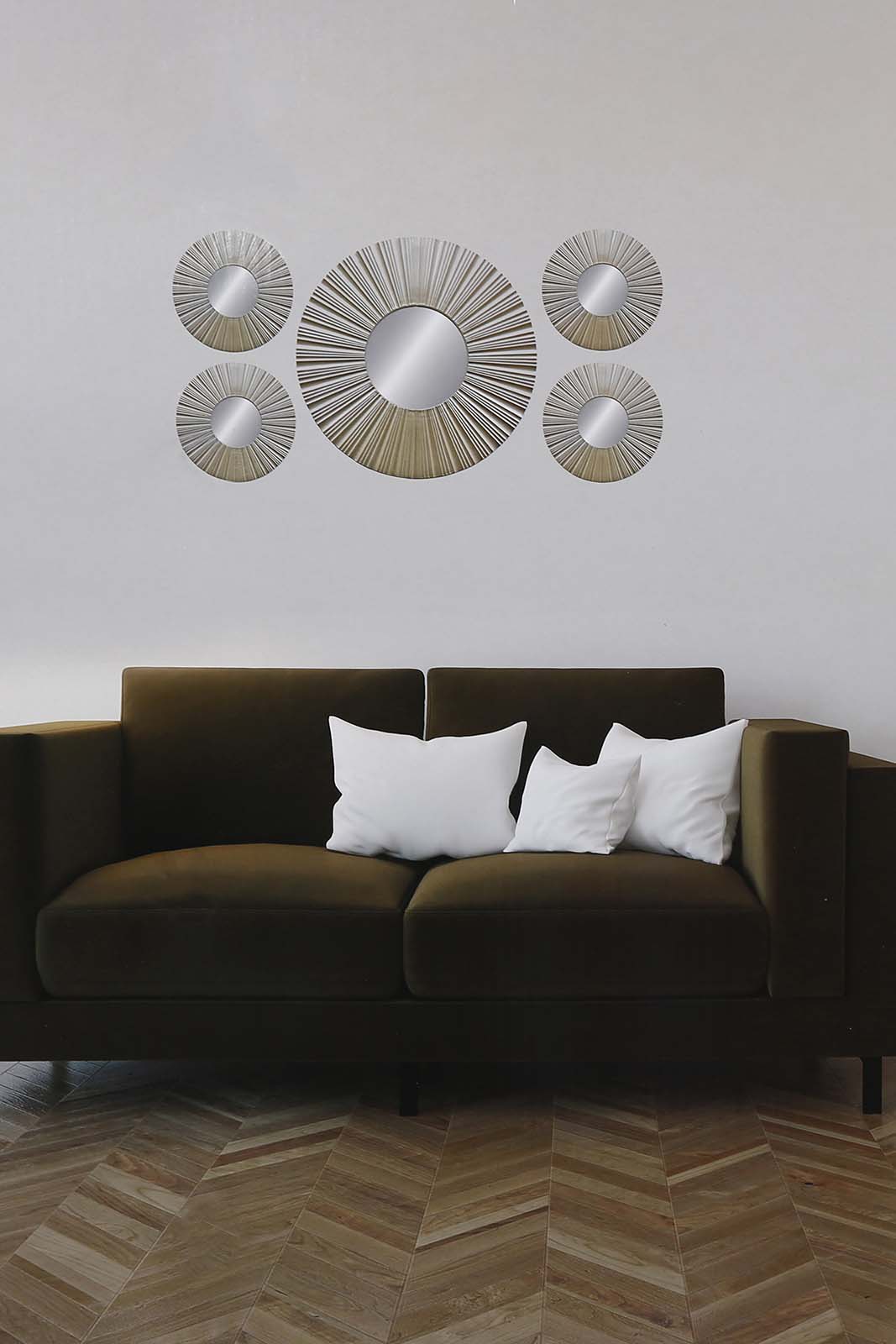 Redtag-Round-Decorative-Mirror-Set(5-Piece)-Category:Mirrors,-Colour:Multicolour,-Deals:New-In,-Filter:Home-Decor,-HARMONY,-HMW-HOM-Wall-Decor-&-Mirrors,-New-In-HMW-HOM,-Non-Sale,-Section:Homewares,-W22O-Home-Decor-