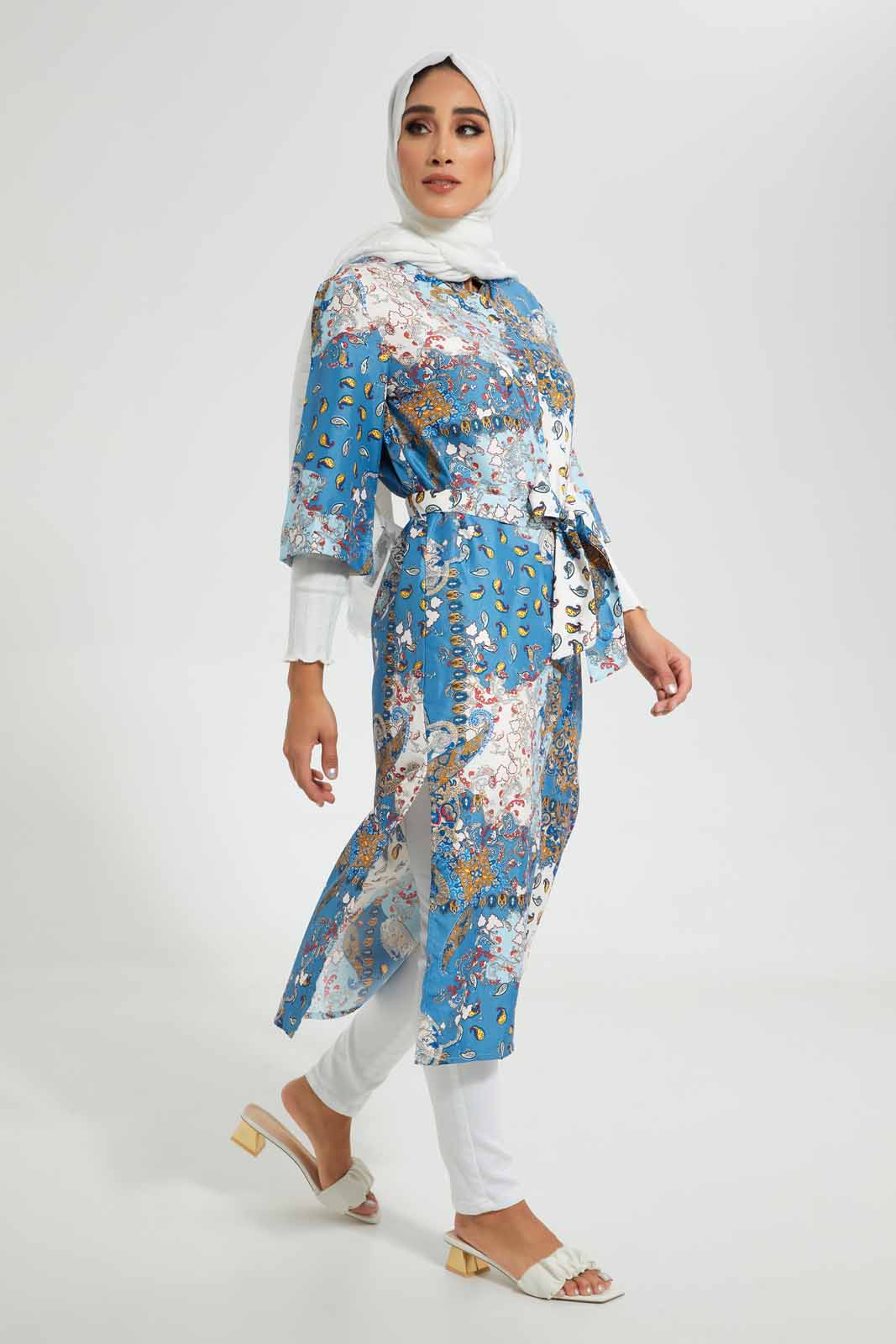 Redtag-Assorted-Tunic-Allover-Print-100%-Poly-Satin-Twill-Shiny-Finish-Dresses-Women's-
