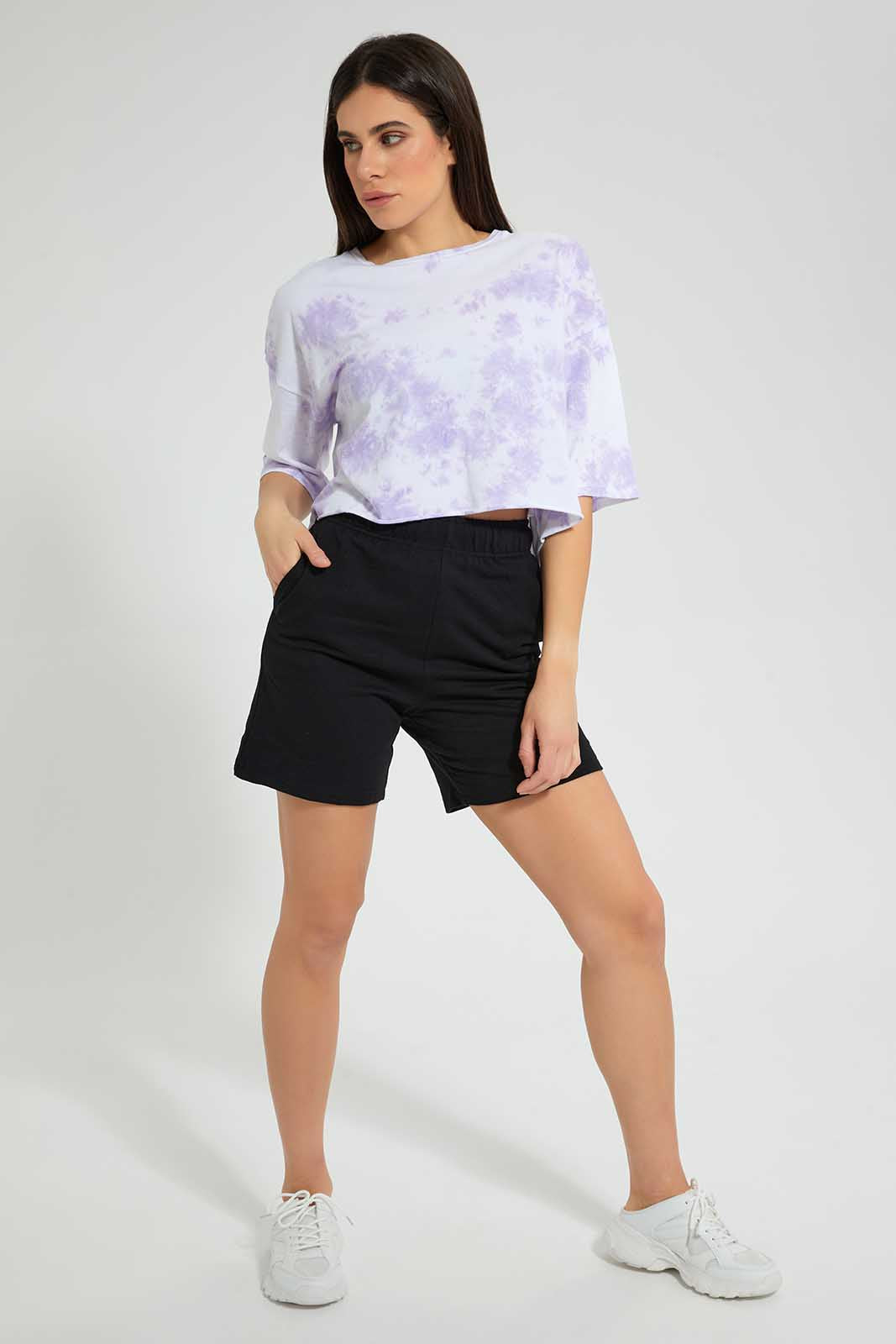 Redtag-Black-Bermuda-Short-Loungewear-Women's-