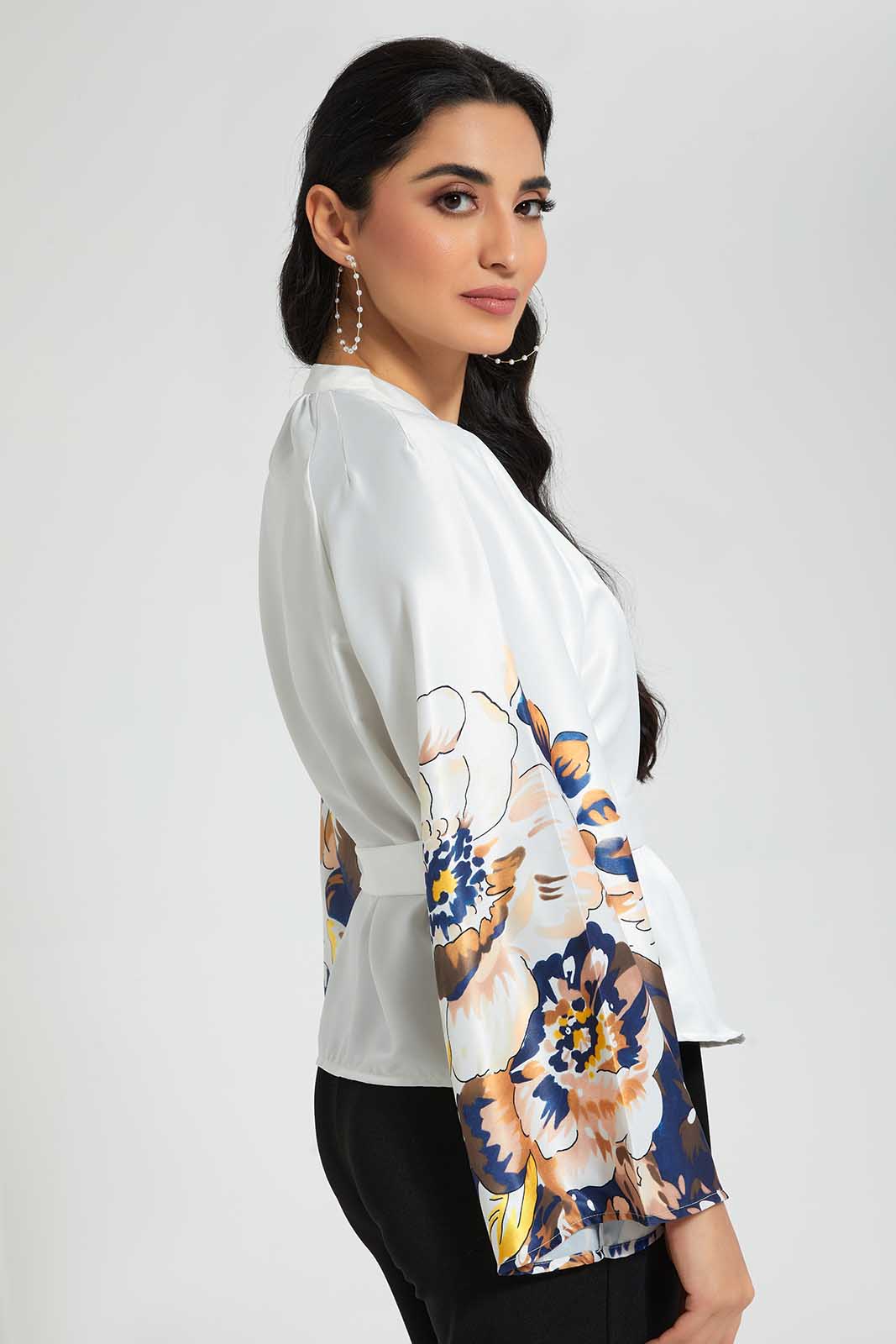 Redtag-Ivory-Belted-Blouse-Blouses-Women's-