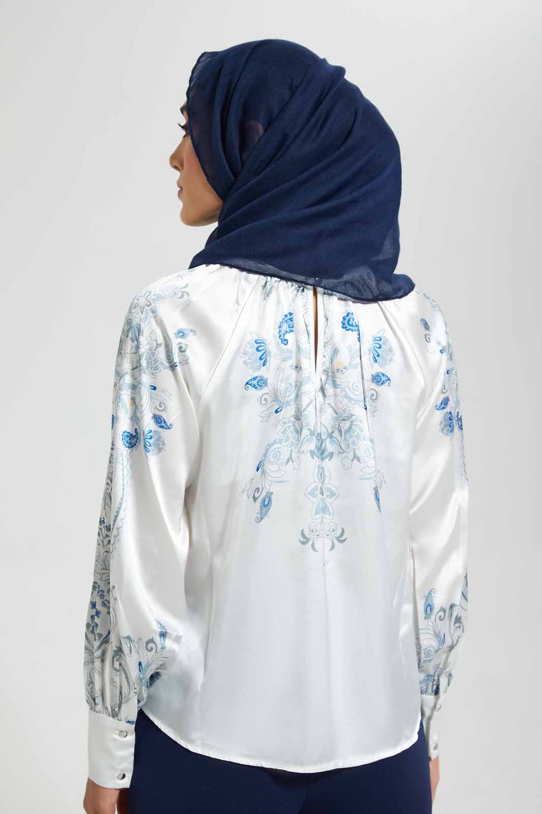 Redtag-White-Blue-Printed-Blouse-Blouses-Women's-