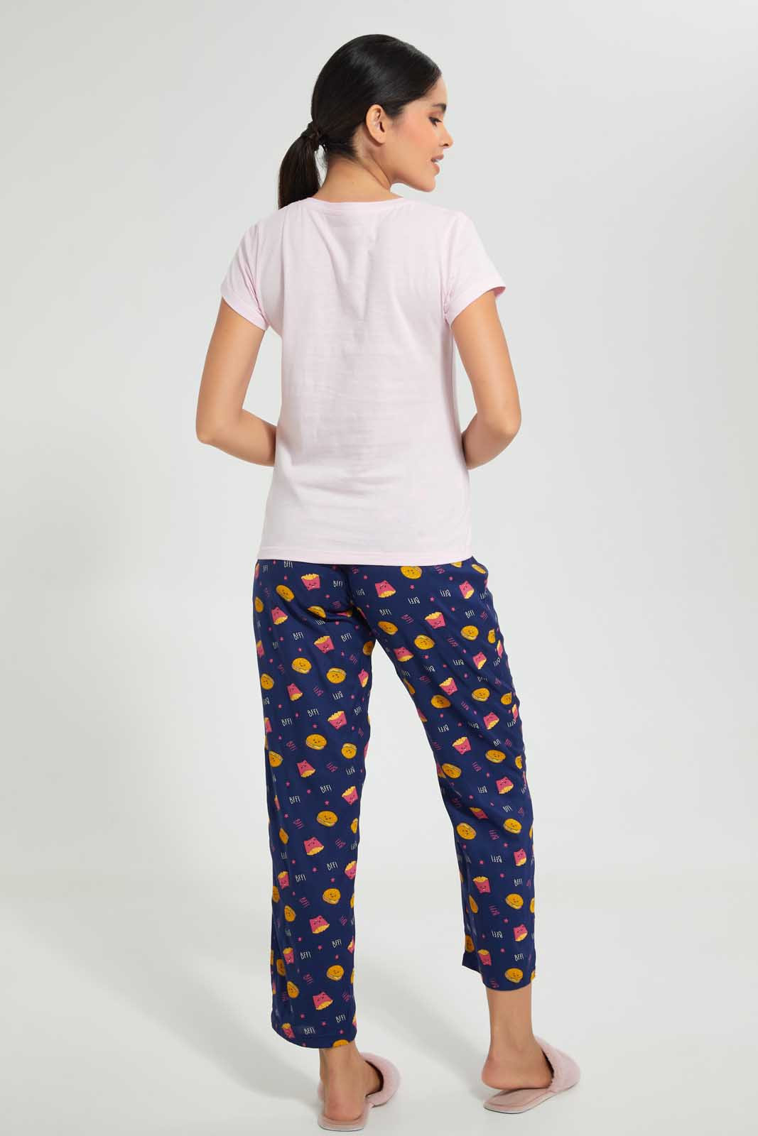 Redtag-Pink-Not-Without-Bestie-Printed-Pyjama-Set-Pyjama-Sets-Women's-