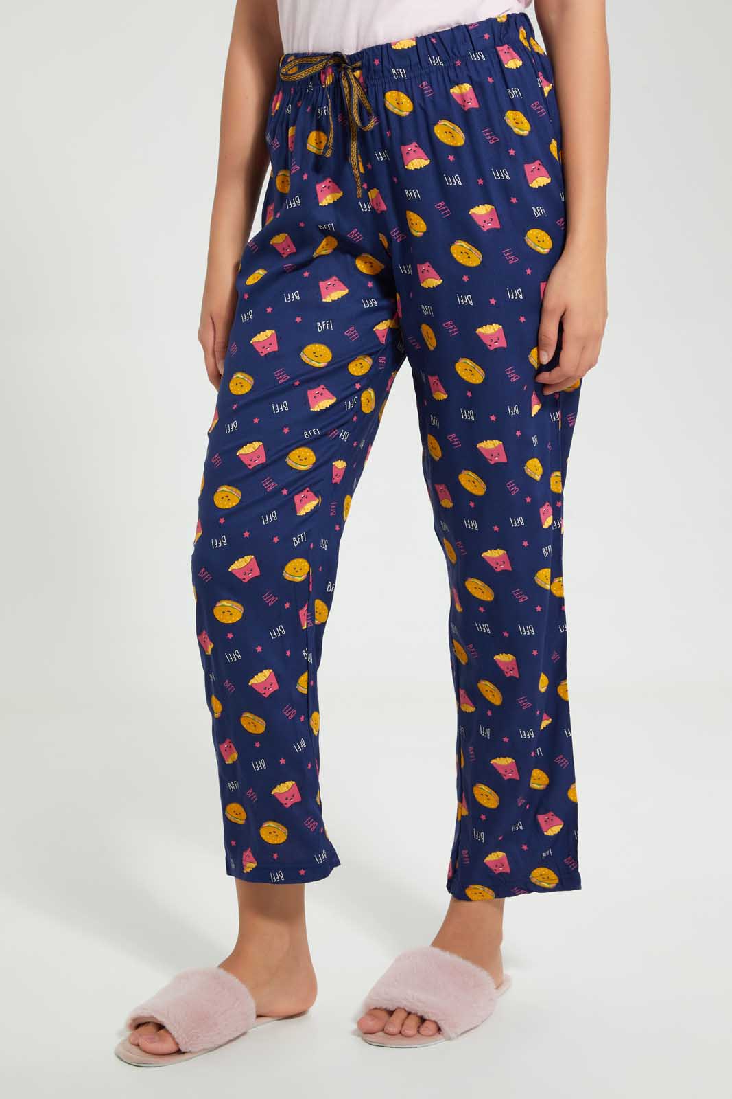 Redtag-Pink-Not-Without-Bestie-Printed-Pyjama-Set-Pyjama-Sets-Women's-