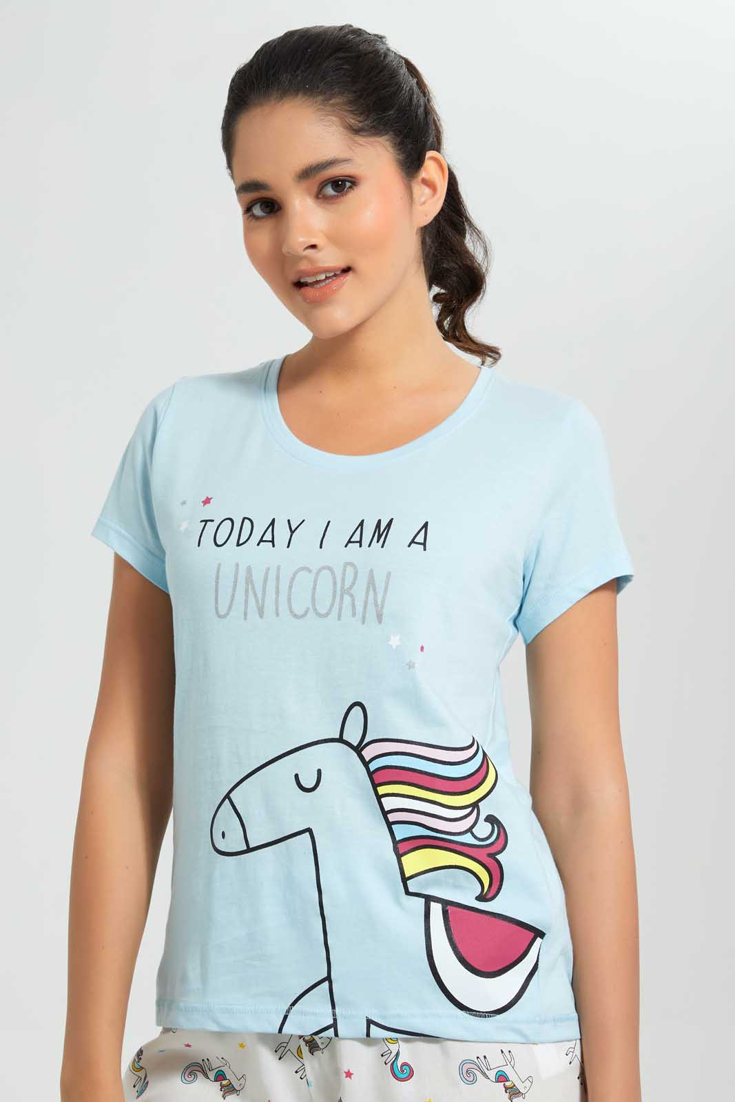 Redtag-Blue-Unicorn-Printed-Pyjama-Set-Pyjama-Sets-Women's-