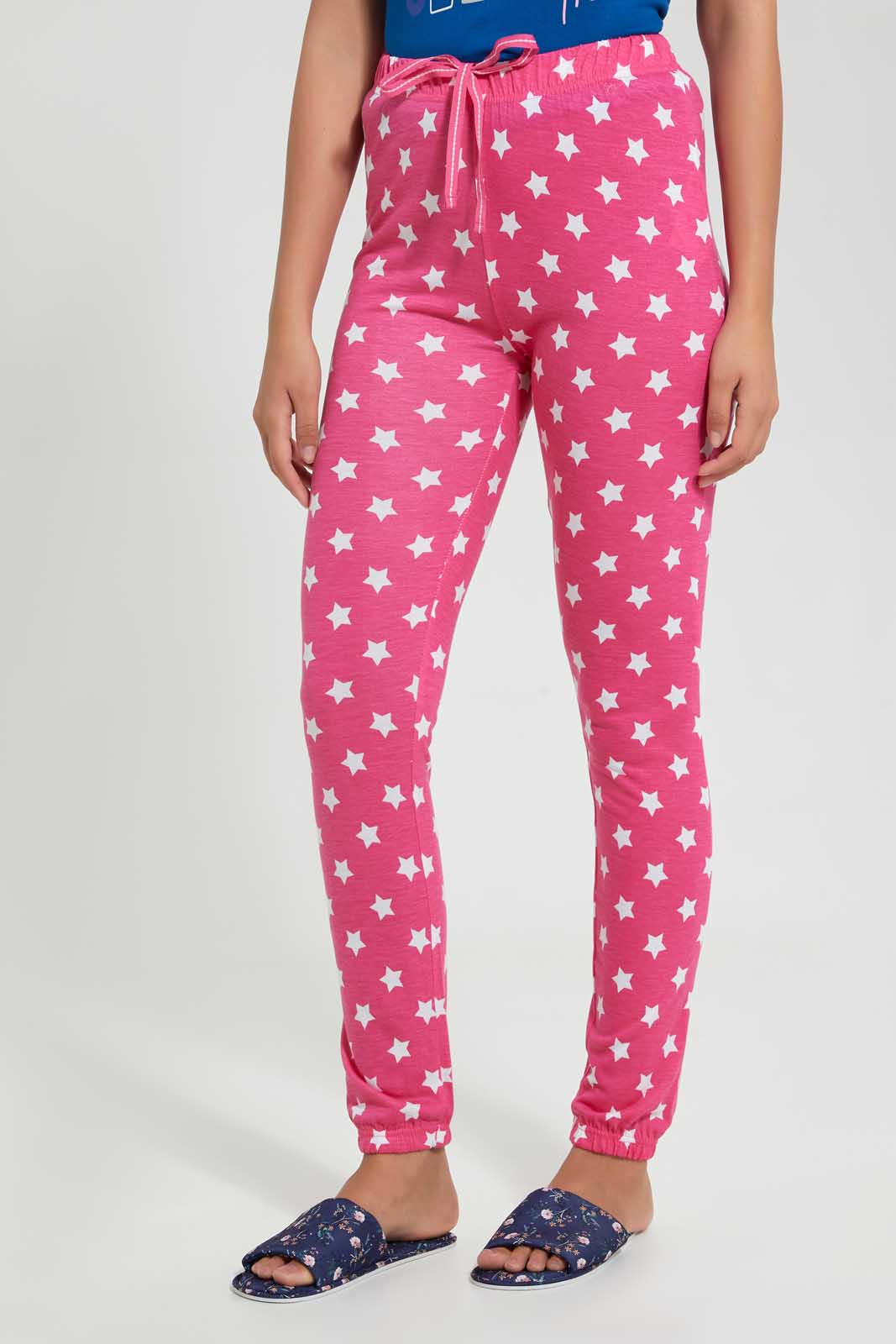 Redtag-Navy-Sleepy-Head-Printed-Pyjama-Set-Pyjama-Sets-Women's-