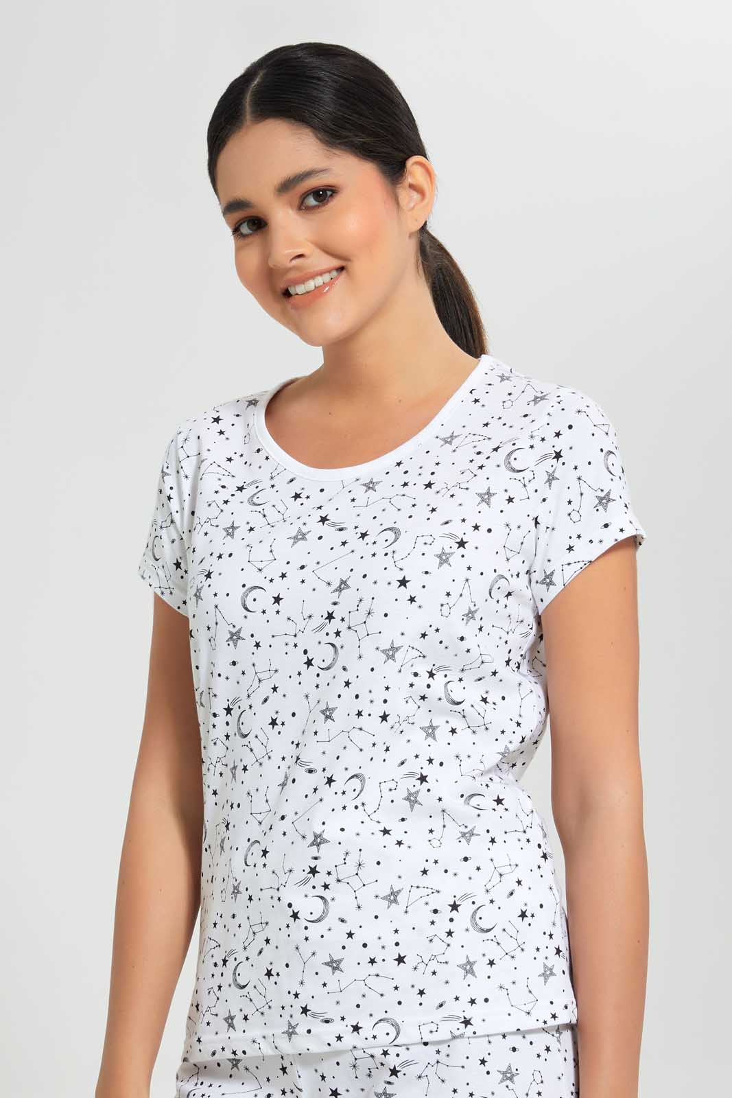 Redtag-White-Allover-Printed-Pyjama-Set-Pyjama-Sets-Women's-
