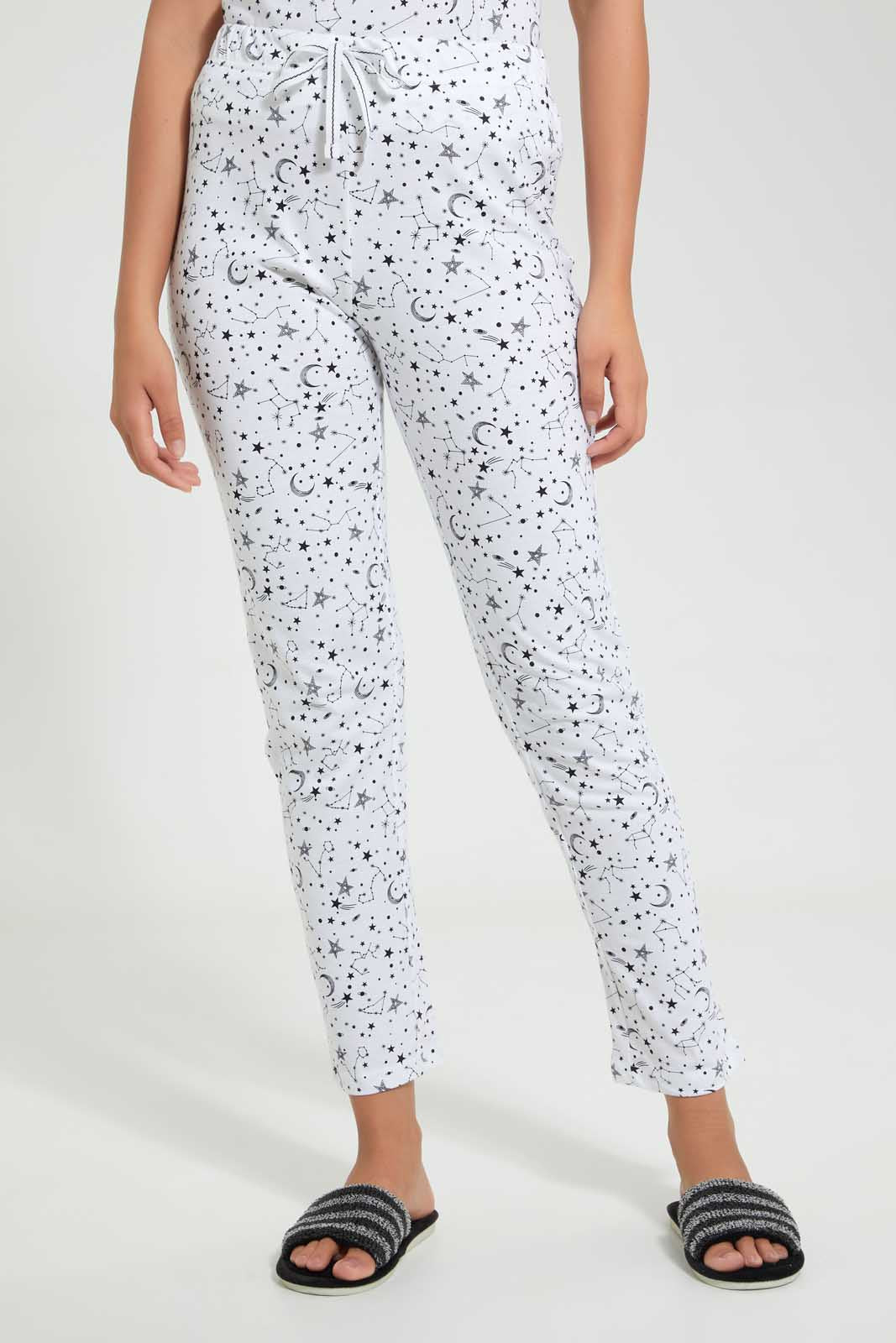 Redtag-White-Allover-Printed-Pyjama-Set-Pyjama-Sets-Women's-