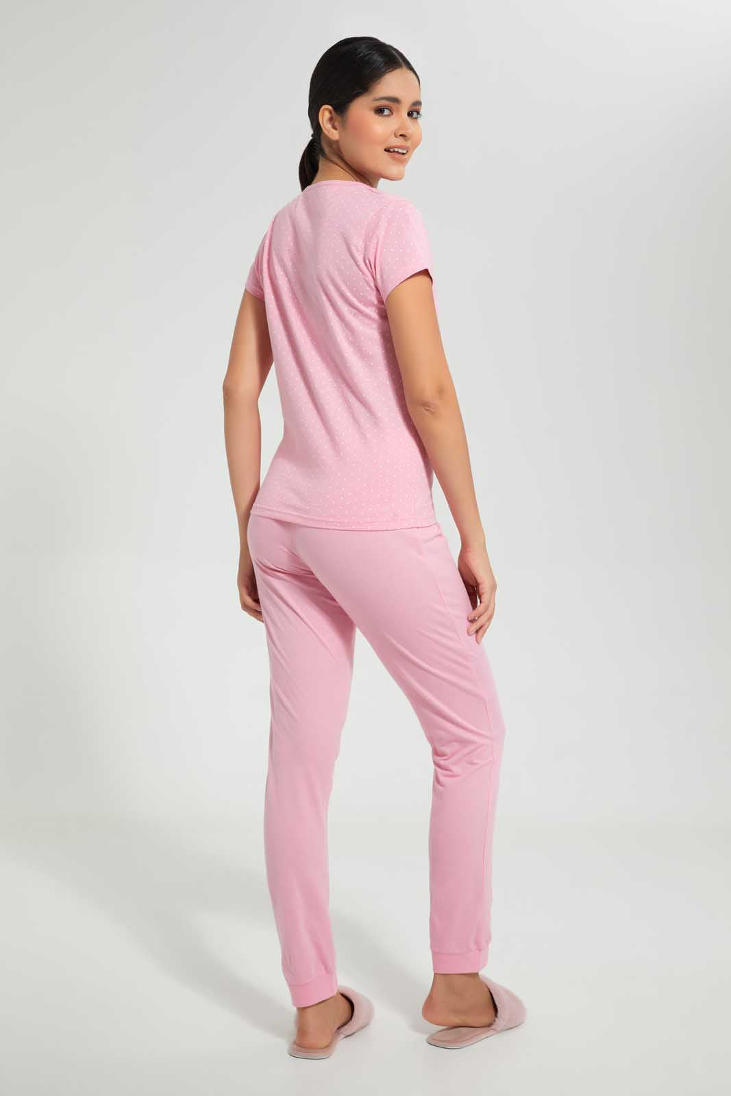 Redtag-Pink-Printed-Pyjama-Set-Pyjama-Sets-Women's-