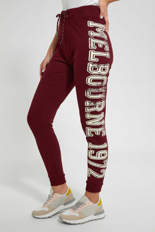Redtag-Blue-Basic-Jogger-With-Side-Applique-Joggers-Women's-
