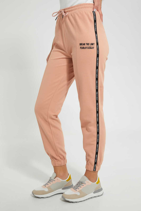 Redtag-Yellow-Basic-Jogger-With-Side-Applique-Joggers-Women's-