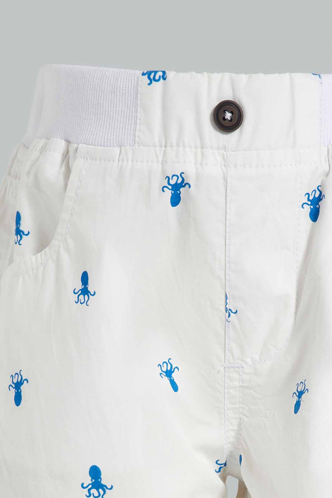Redtag-White-Stripe-Ribbed-Printed-Short-BOY-Shorts,-Category:Shorts,-Colour:White,-Deals:2-For-90,-Deals:New-In,-Filter:Boys-(2-to-8-Yrs),-New-In-BOY-APL,-S22C,-Section:Kidswear-Boys-2 to 8 Years