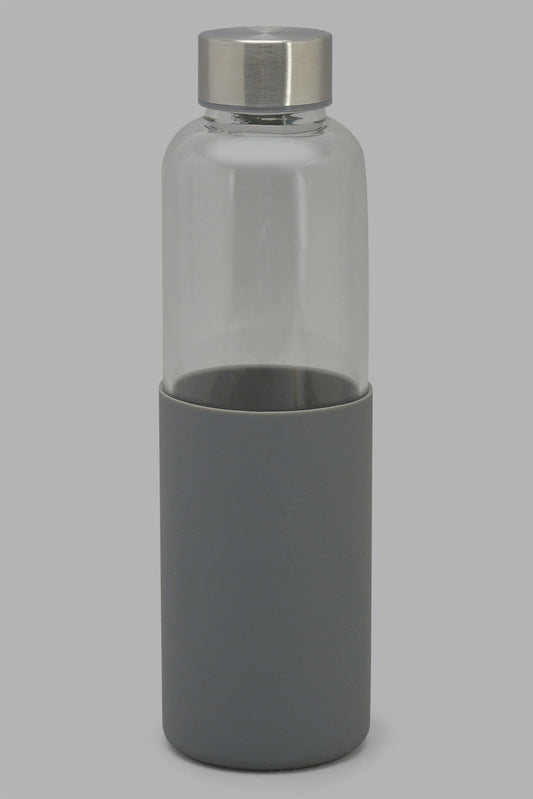 Redtag-Grey-Borosilicate-Glass-Bottle-Category:Bottles,-Colour:Grey,-Filter:Home-Dining,-HMW-DIN-Drinkware,-New-In,-New-In-HMW-DIN,-Non-Sale,-S22C,-Section:Homewares-Home-Dining-