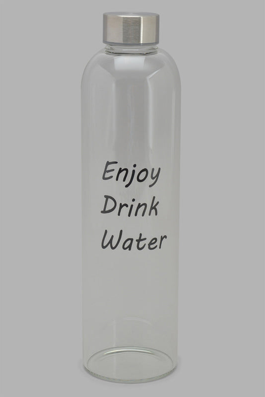 Redtag-Silver-Borosilicate-Glass-Bottle-Category:Bottles,-Colour:Silver,-Filter:Home-Dining,-HMW-DIN-Drinkware,-New-In,-New-In-HMW-DIN,-Non-Sale,-S22C,-Section:Homewares-Home-Dining-