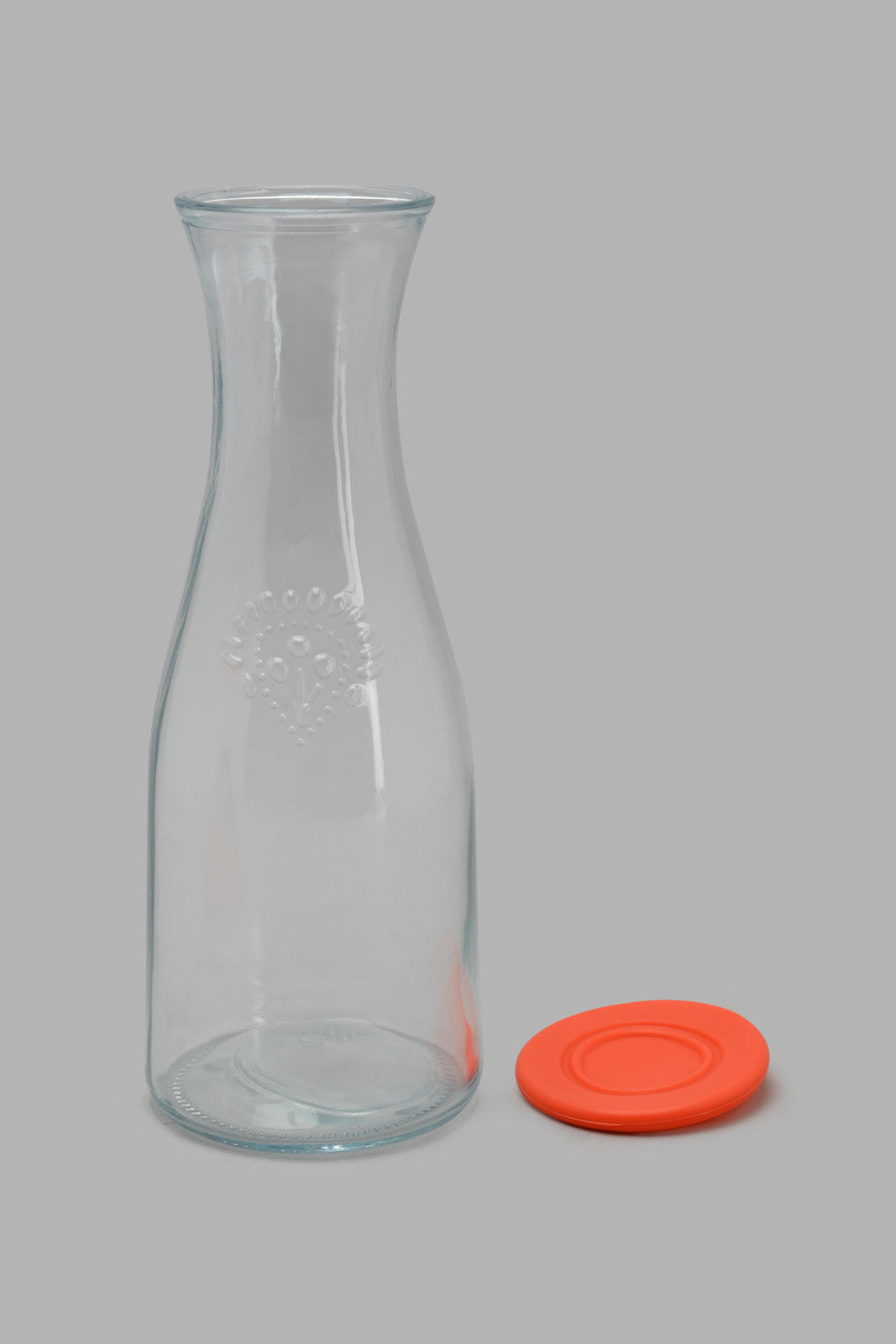 Redtag-Clear-Glass-Bottle-With-Silicone-Lid-Category:Bottles,-Colour:White,-Filter:Home-Dining,-HMW-DIN-Drinkware,-New-In,-New-In-HMW-DIN,-Non-Sale,-S22C,-Section:Homewares-Home-Dining-