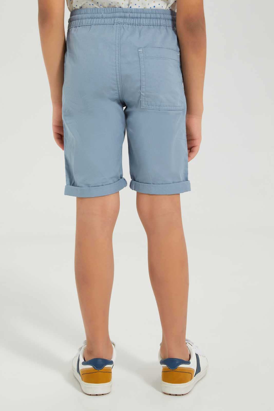 Redtag-Blue-Pullon-Short-Chino-Shorts-Boys-2 to 8 Years