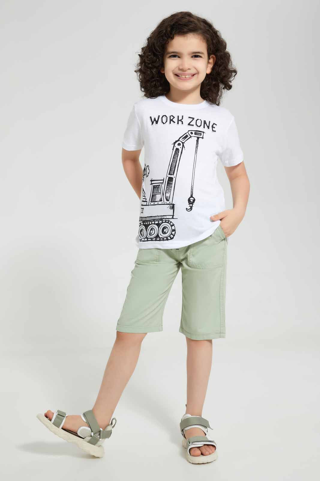 Redtag-Mint-Pullon-Short-Chino-Shorts-Boys-2 to 8 Years