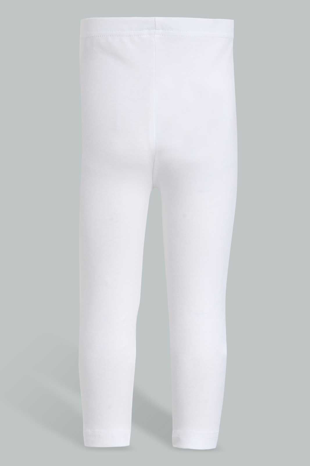 Redtag-White-Solid-Legging-Leggings-Infant-Girls-3 to 24 Months
