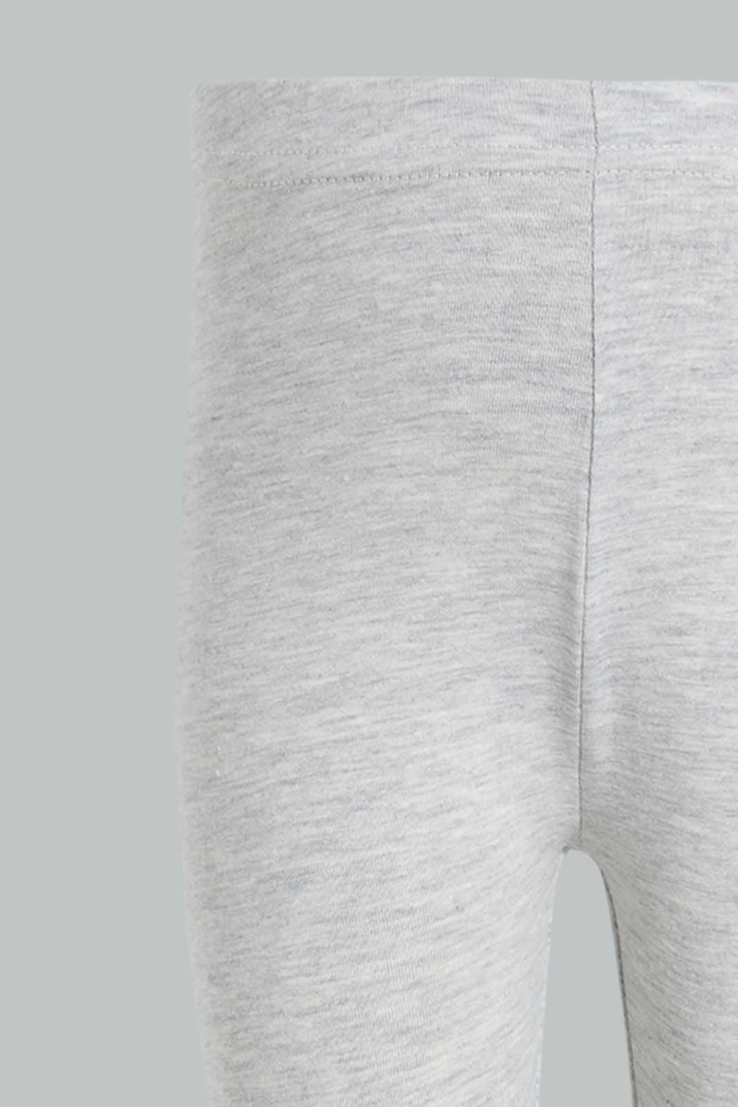 Redtag-Grey-Solid-Legging-Leggings-Infant-Girls-3 to 24 Months