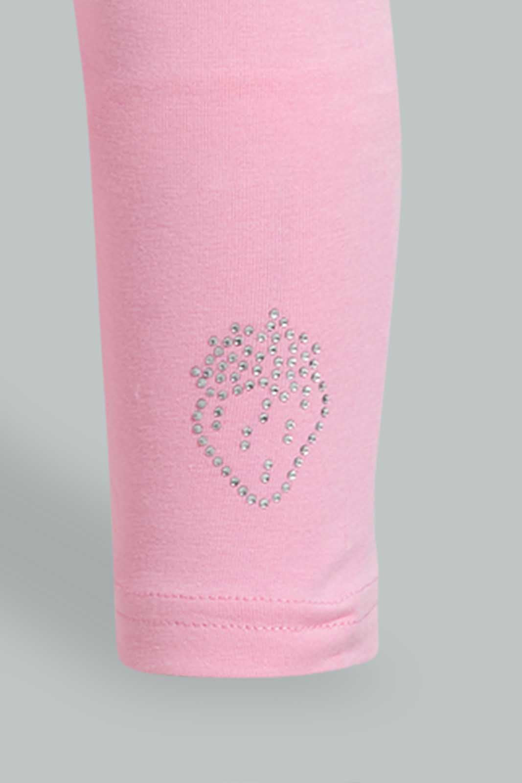 Redtag-Pink-Solid-Legging-Leggings-Infant-Girls-3 to 24 Months