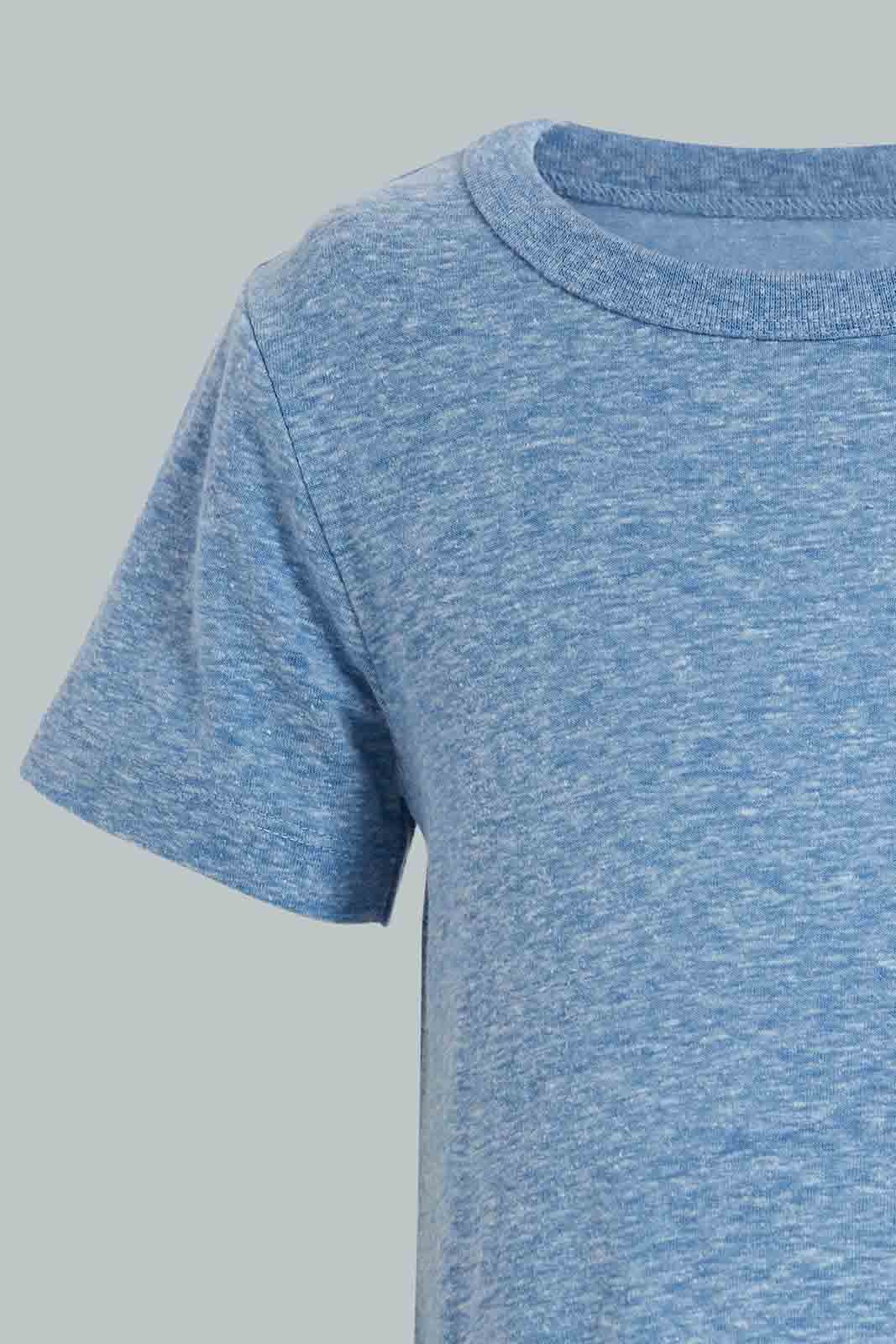 Redtag-Blue-And-Pink-Snow-Yarn-T-Shirt-(2-Pack)-Plain-Infant-Boys-3 to 24 Months