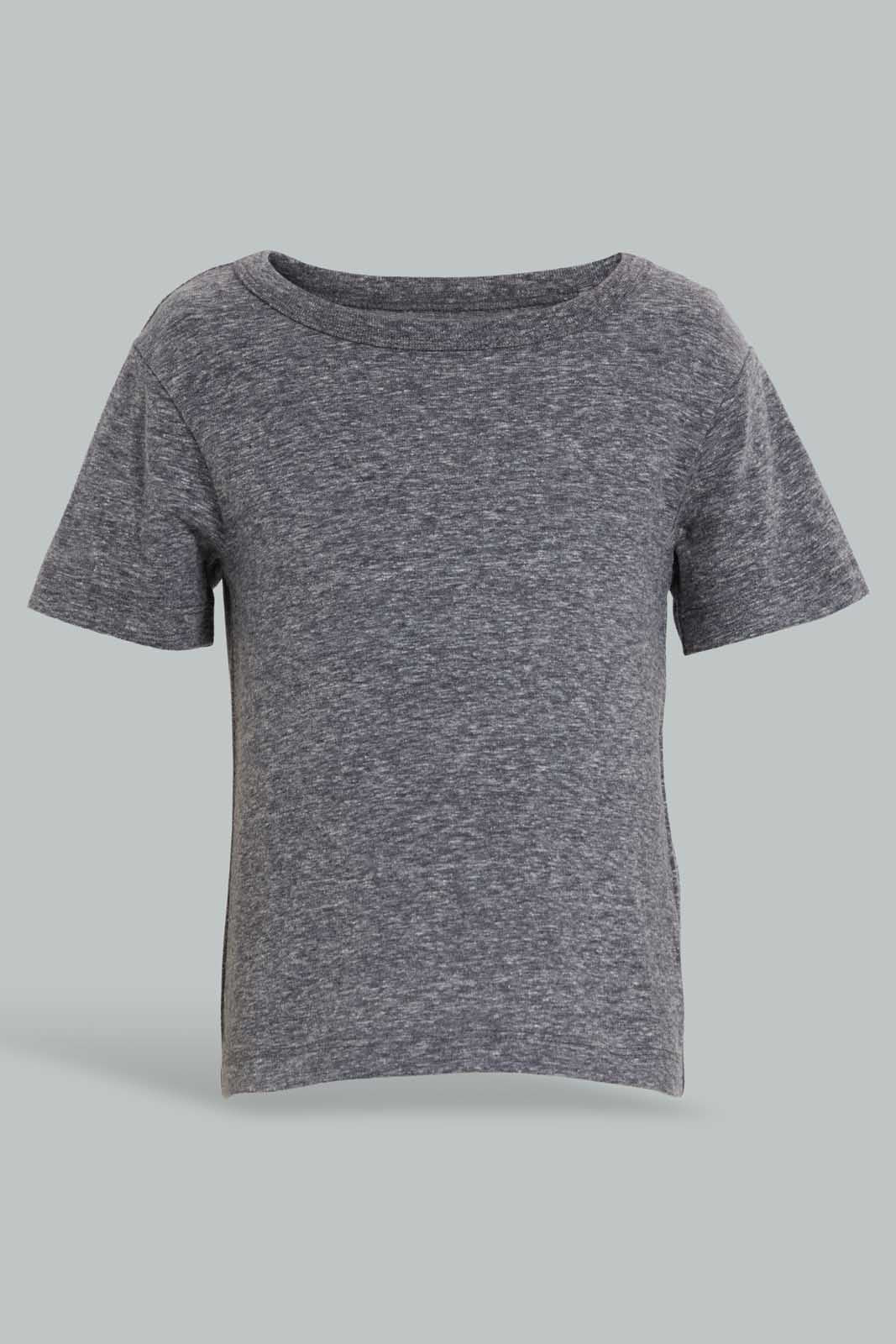 Redtag-Navy-And-Ecru-Snow-Yarn-T-Shirt-(2-Pack)-Plain-Infant-Boys-3 to 24 Months