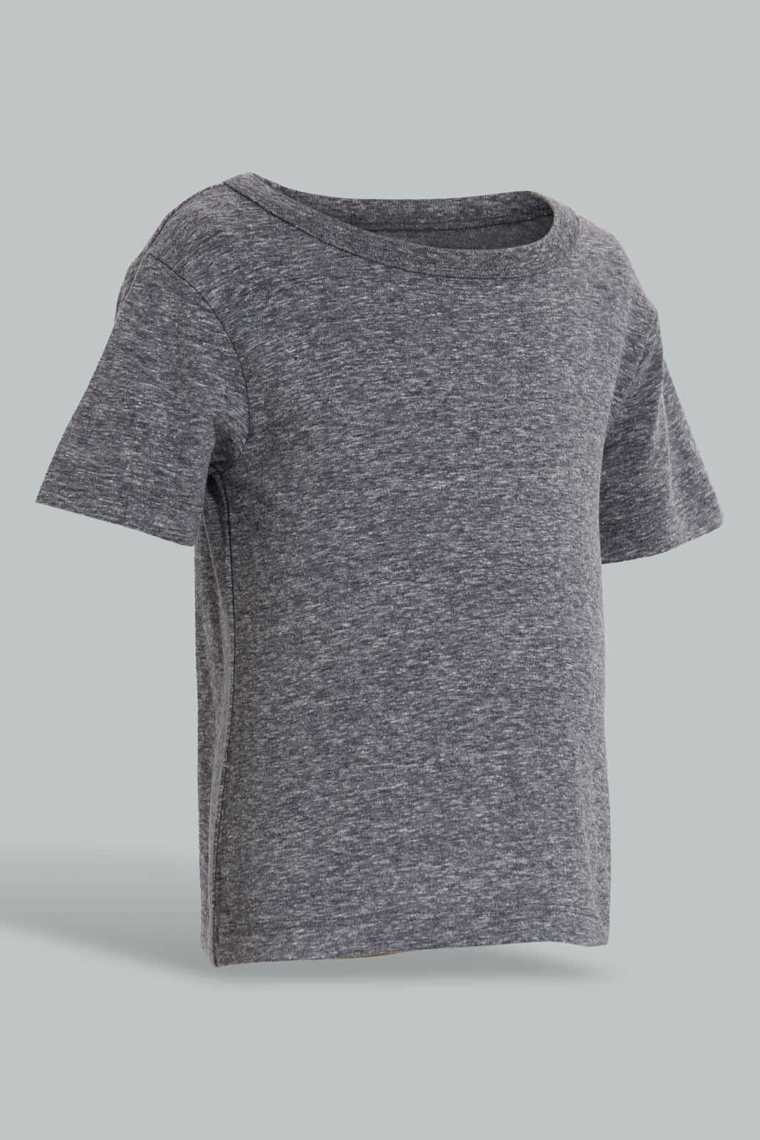 Redtag-Navy-And-Ecru-Snow-Yarn-T-Shirt-(2-Pack)-Plain-Infant-Boys-3 to 24 Months