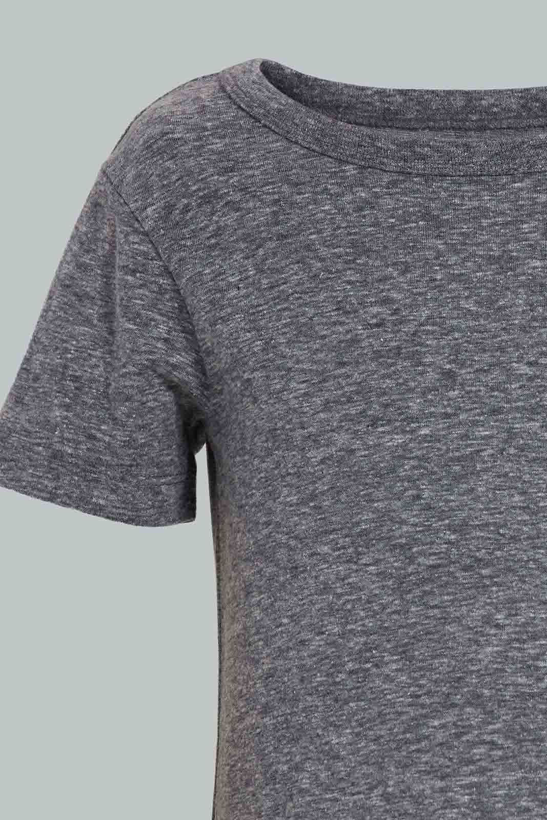 Redtag-Navy-And-Ecru-Snow-Yarn-T-Shirt-(2-Pack)-Plain-Infant-Boys-3 to 24 Months