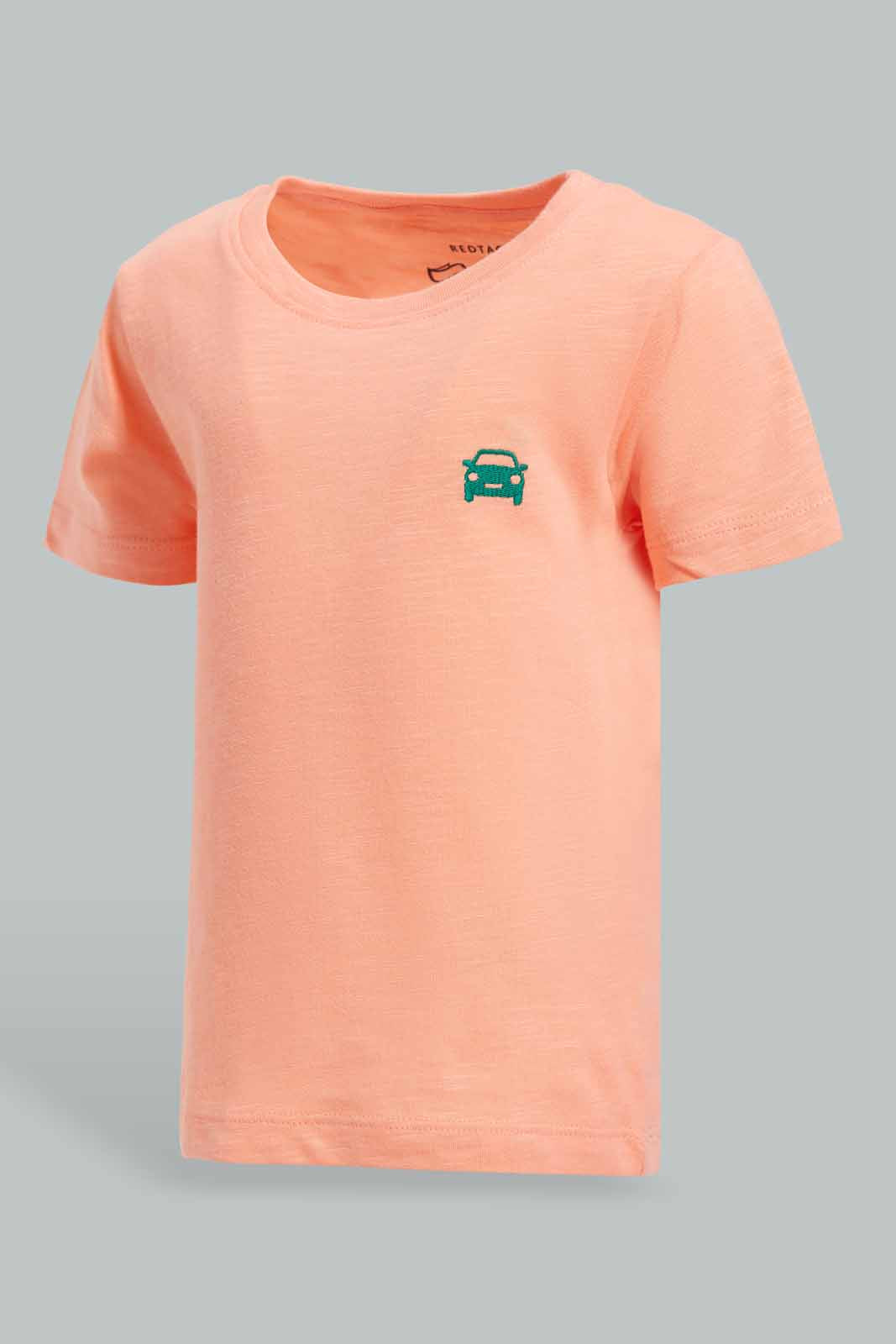 Redtag-Pink-And-Green-Slub-T-Shirt-(2-Pack)-Category:T-Shirts,-Colour:Pink,-Filter:Infant-Boys-(3-to-24-Mths),-INB-T-Shirts,-New-In,-New-In-INB-APL,-Non-Sale,-S22C,-Section:Kidswear,-VLM-Infant-Boys-