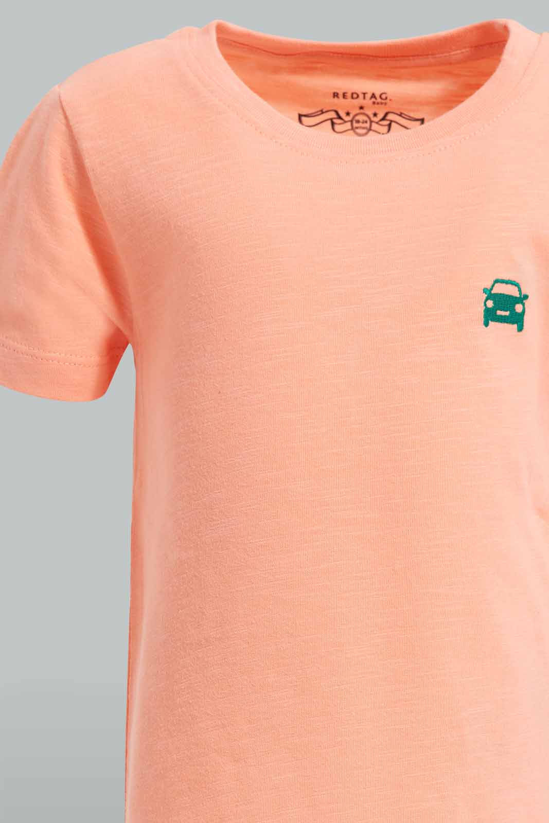 Redtag-Pink-And-Green-Slub-T-Shirt-(2-Pack)-Category:T-Shirts,-Colour:Pink,-Filter:Infant-Boys-(3-to-24-Mths),-INB-T-Shirts,-New-In,-New-In-INB-APL,-Non-Sale,-S22C,-Section:Kidswear,-VLM-Infant-Boys-