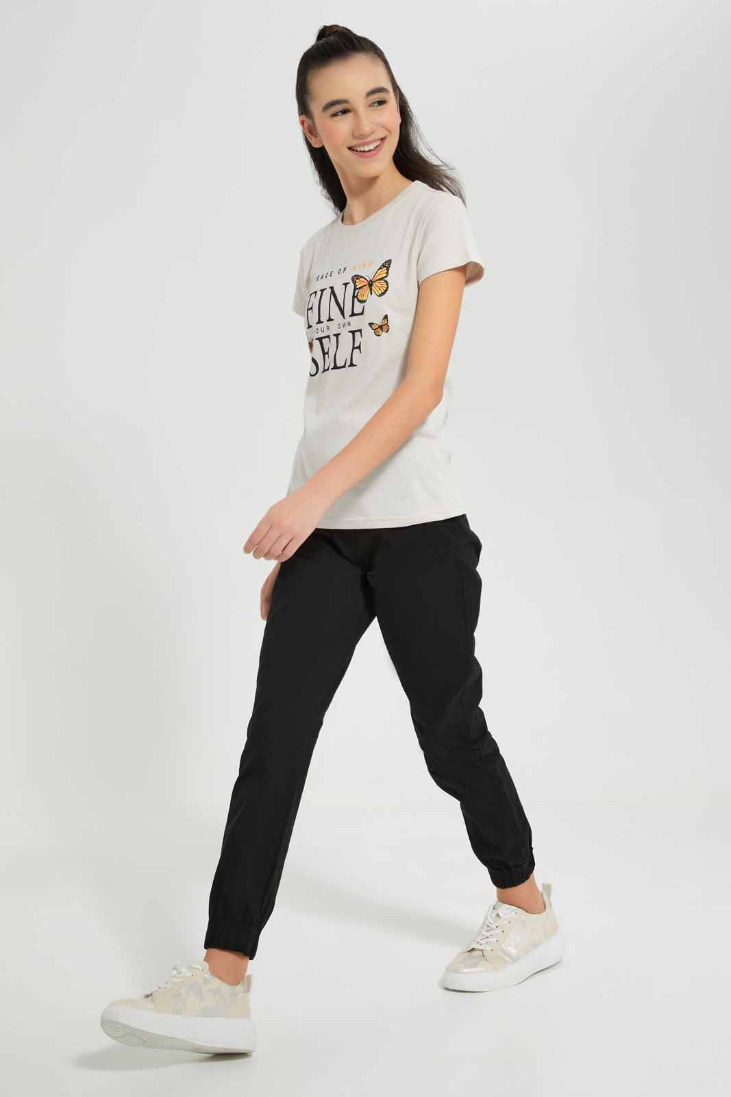 Redtag-Black-Plain-Twill-Jogger-Category:Trousers,-Colour:Black,-Deals:New-In,-Filter:Senior-Girls-(8-to-14-Yrs),-GSR-Trousers,-New-In-GSR,-Non-Sale,-S22D,-Section:Kidswear,-TBL-Senior-Girls-