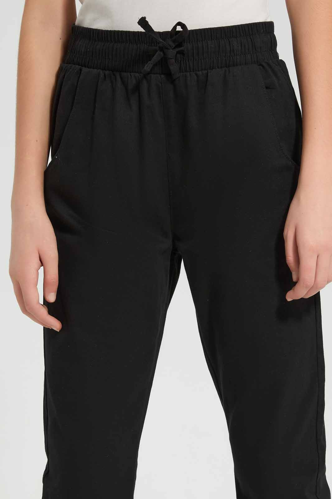Redtag-Black-Plain-Twill-Jogger-Category:Trousers,-Colour:Black,-Deals:New-In,-Filter:Senior-Girls-(8-to-14-Yrs),-GSR-Trousers,-New-In-GSR,-Non-Sale,-S22D,-Section:Kidswear,-TBL-Senior-Girls-