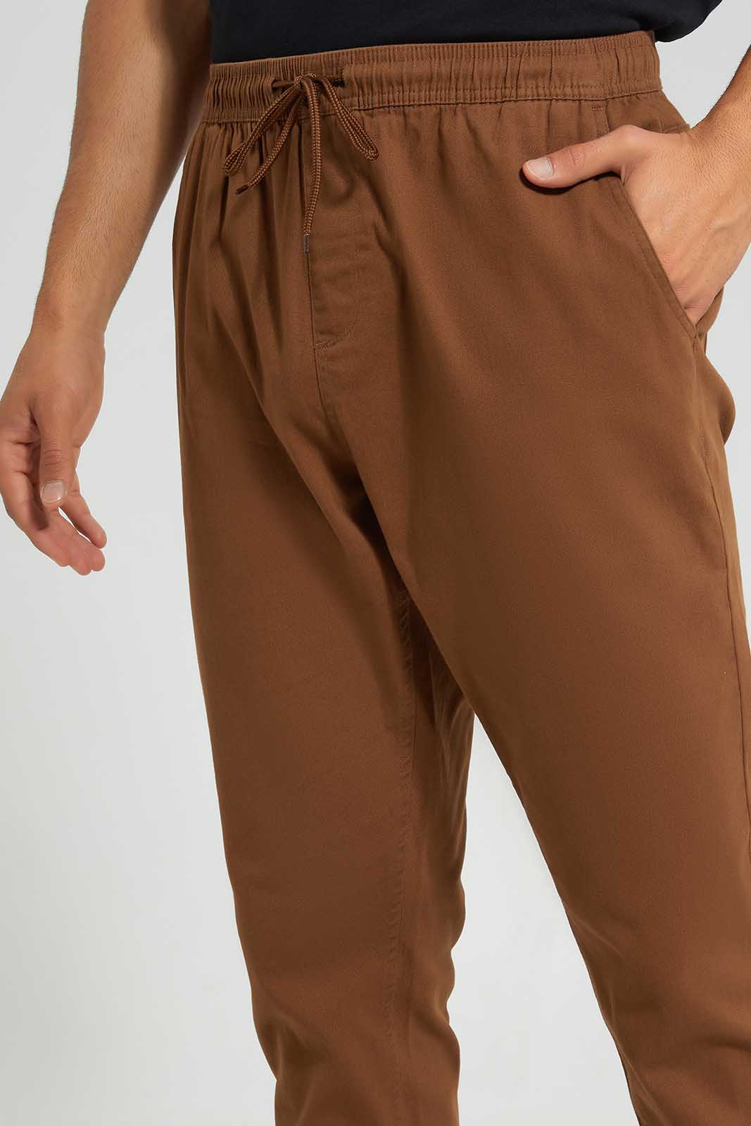 Redtag-Tan-Brown-Slim-Fit-Jogger-Category:Trousers,-Colour:Tan,-Deals:New-In,-Filter:Men's-Clothing,-Men-Trousers,-New-In-Men-APL,-Non-Sale,-S22C,-Section:Men,-TBL-Men's-