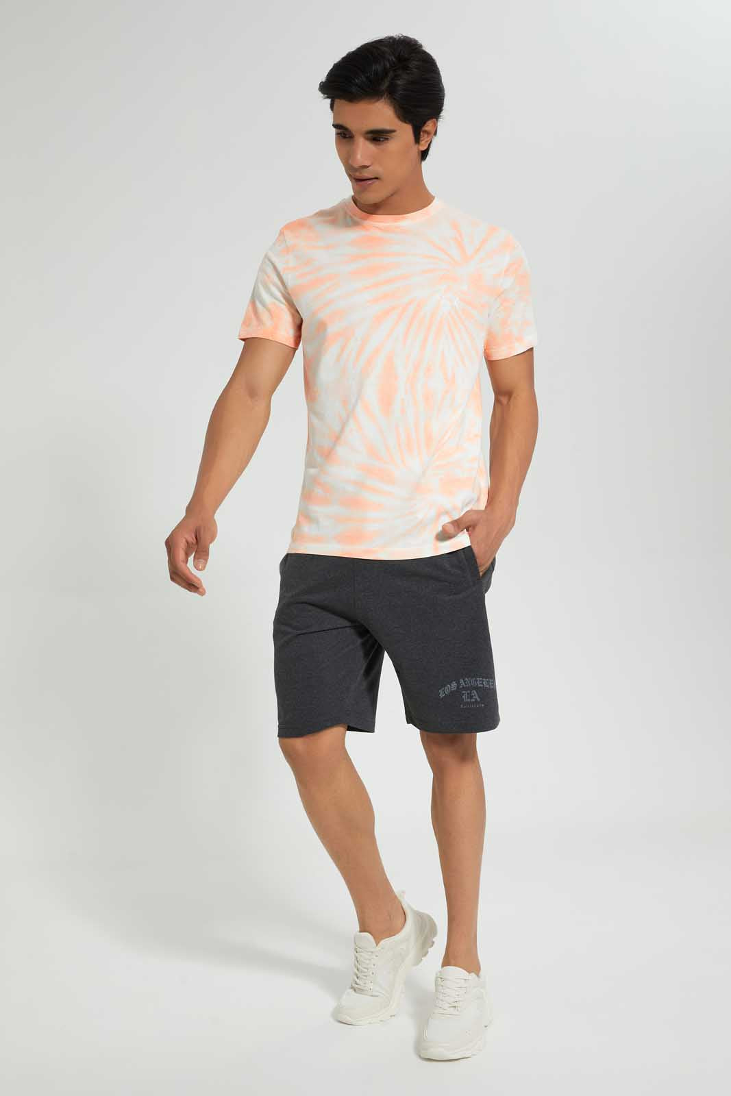 Orange And White Tie-Dye T-Shirt