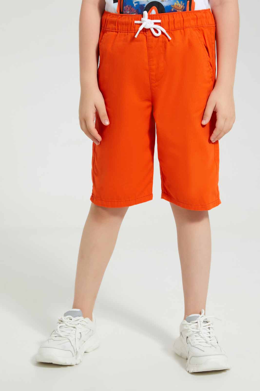 Redtag-White-Diving-Lenticular-T-Shirt-And-Short-Set-Sets-Boys-2 to 8 Years